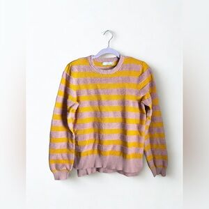 Stella McCartney Pink and Yellow Striped Crewneck Sweater